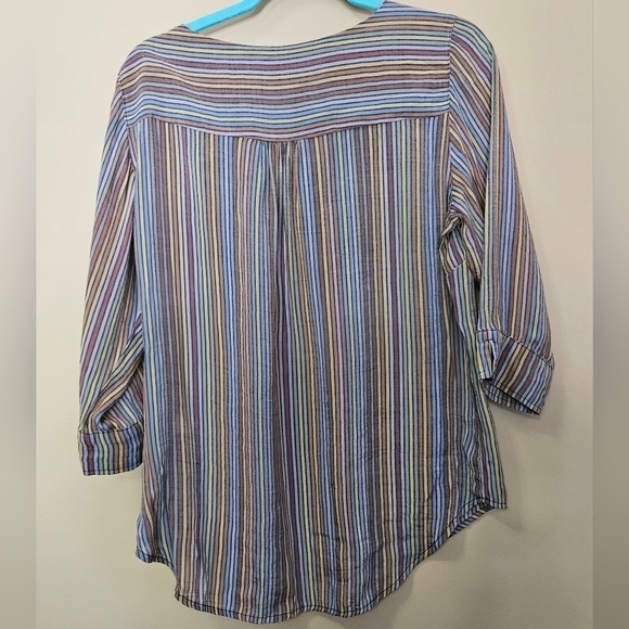 Christopher & Banks Women's Tunic Style Top Size M Striped Shirt - Picture 2 of 4